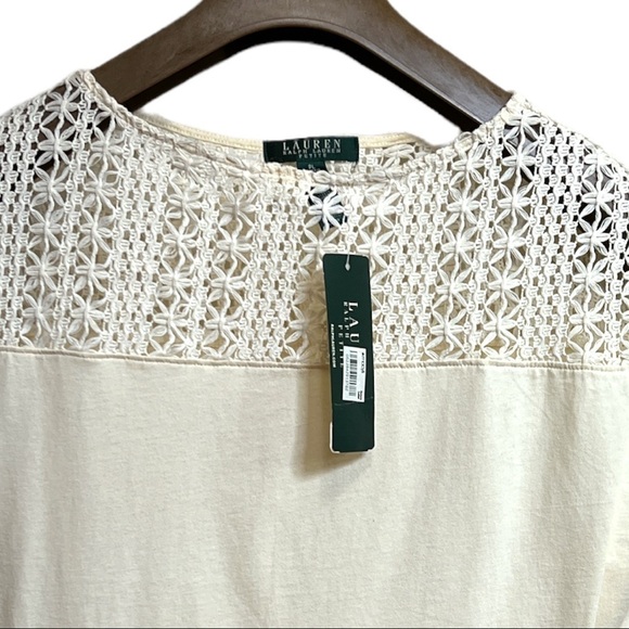 Lauren Ralph Lauren Women’s Light Yellow Sleeveless Lace Size PL - Picture 3 of 9